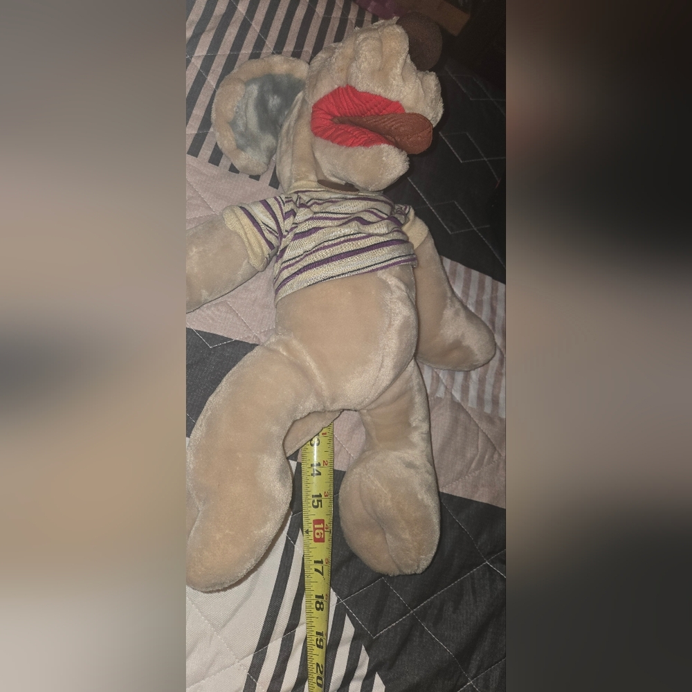 1981 Vintage Ganz Broos Plush Dog Toy with Striped Shirt - Picture 6 of 7